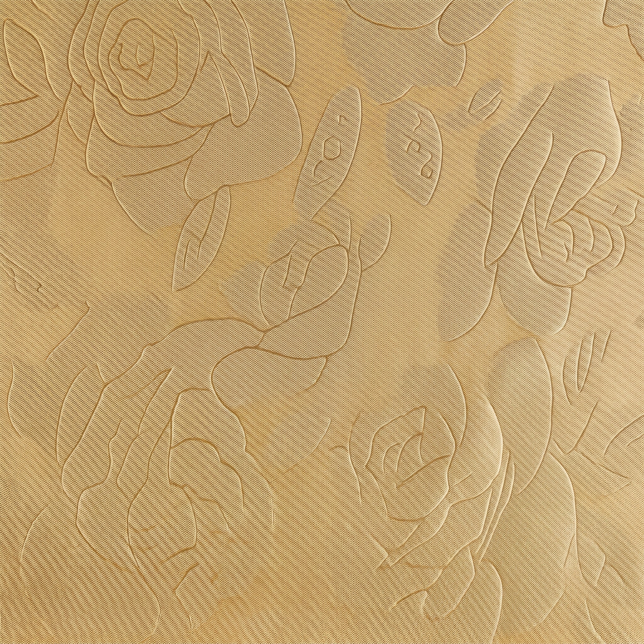 Les roses gaufrées dans l'épaisseur du tissu jaune moutarde Image