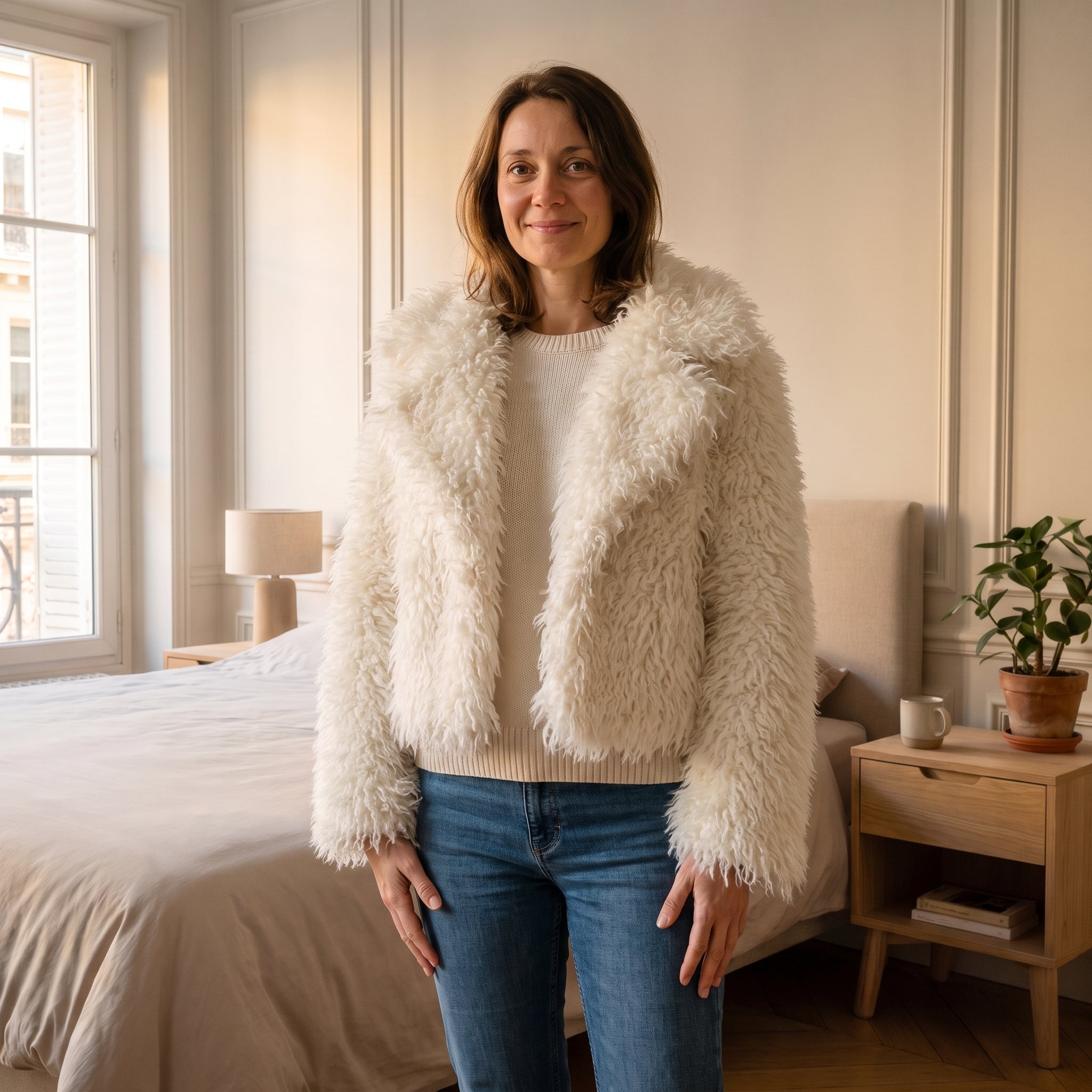 Veste blanc cassé portée Image