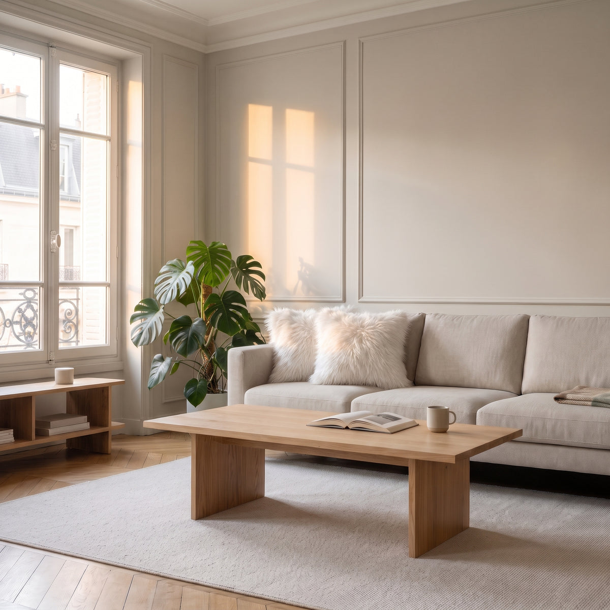 Housse de coussin en fausse fourrure blanche