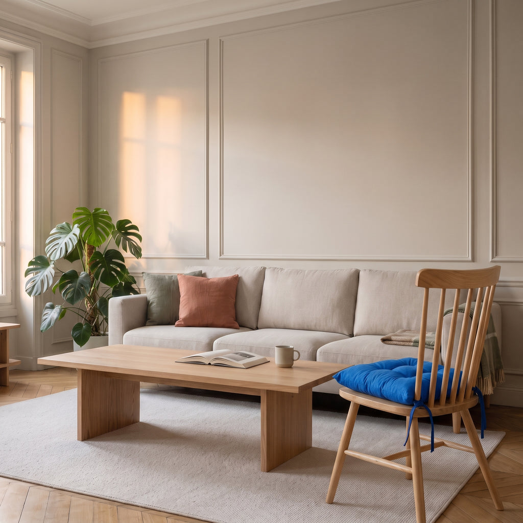 Coussin de chaise matelassé bleu marine