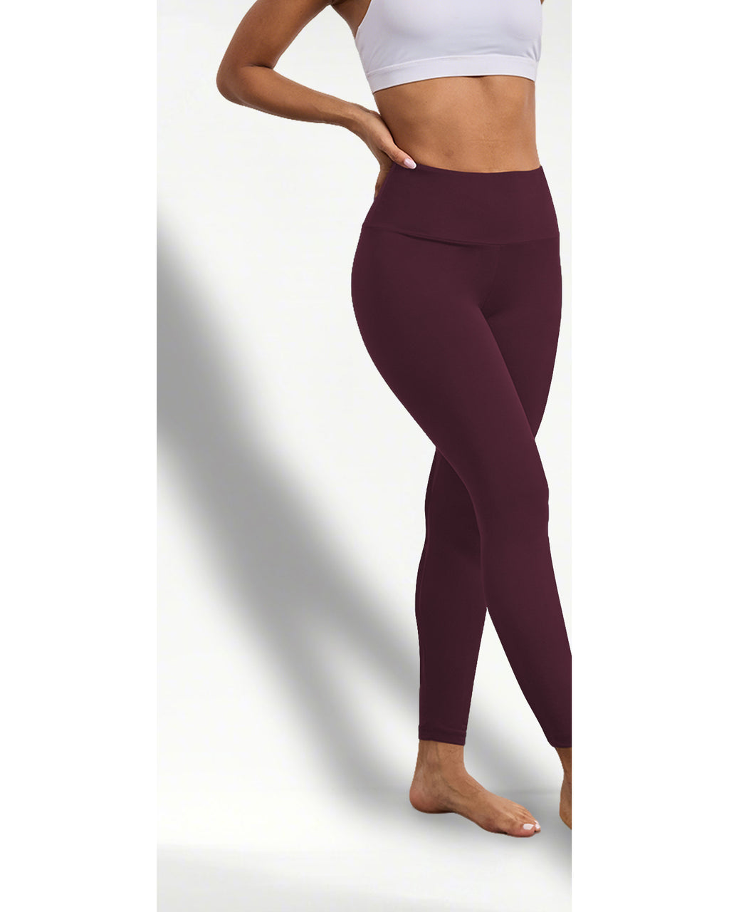 Legging femme grande taille en coloris bordeaux