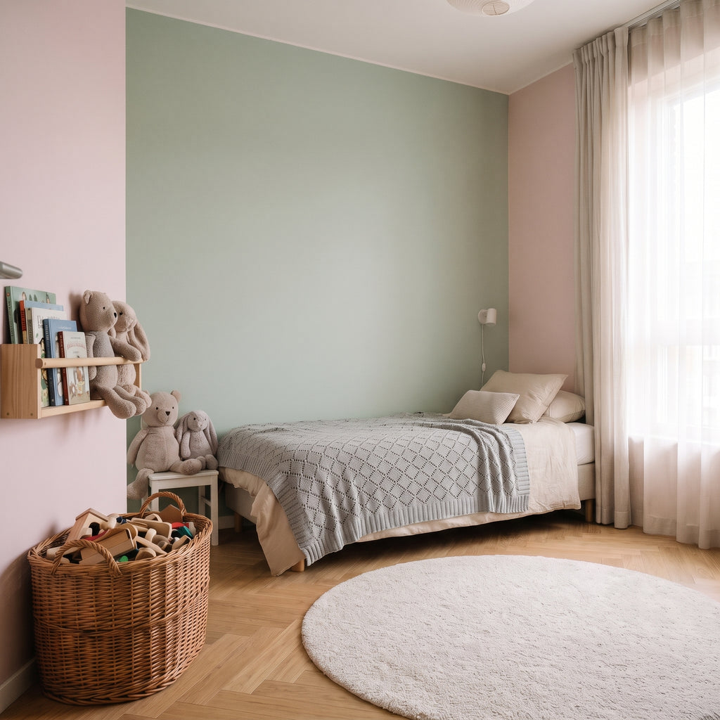 Couverture bébé gris foncé sur un lit d'enfant