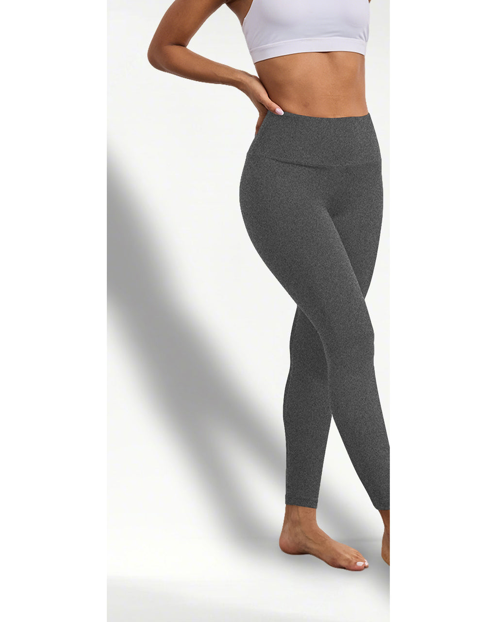 Legging femme grande taille en coloris gris