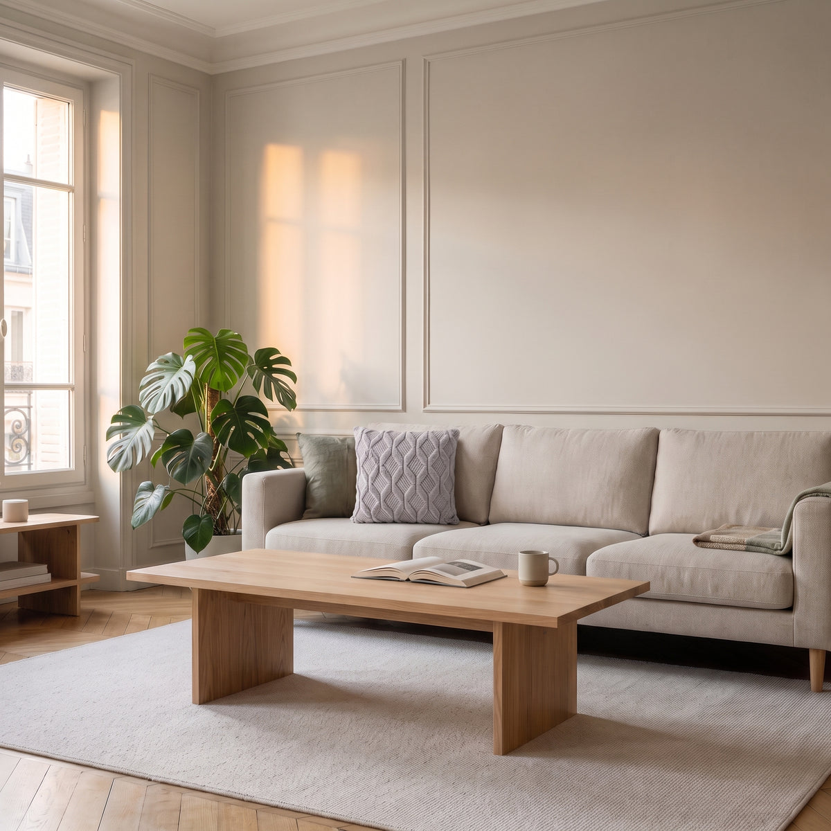 Housse de coussin à poils longs grise