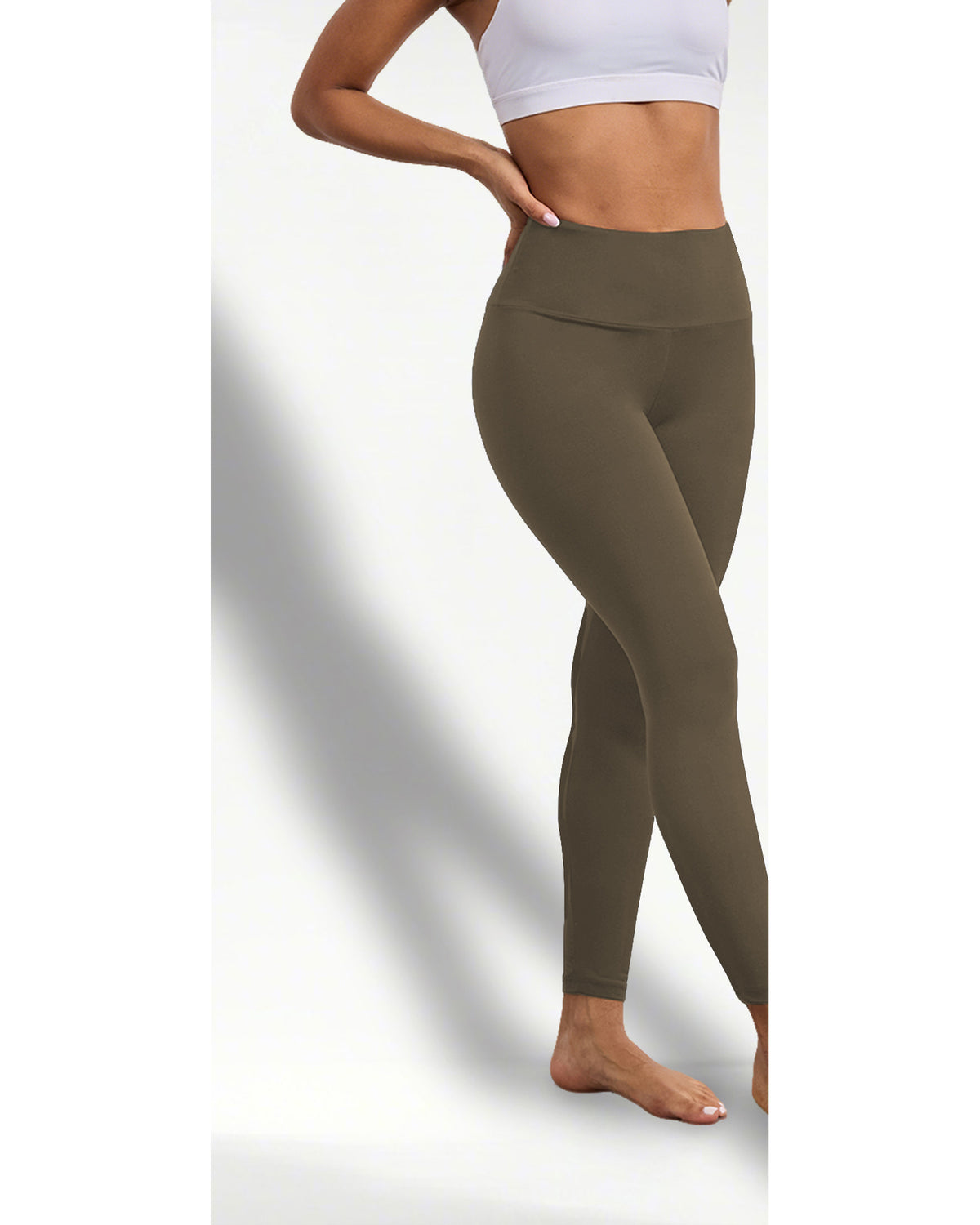 Legging femme grande taille en coloris kaki