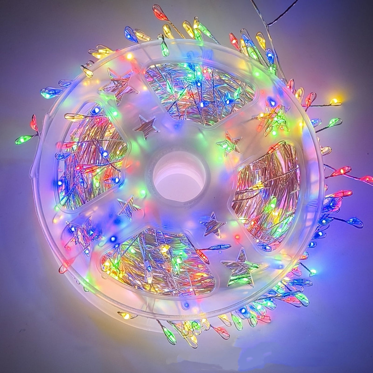 Guirlande lumineuse LED multicolore enroulée