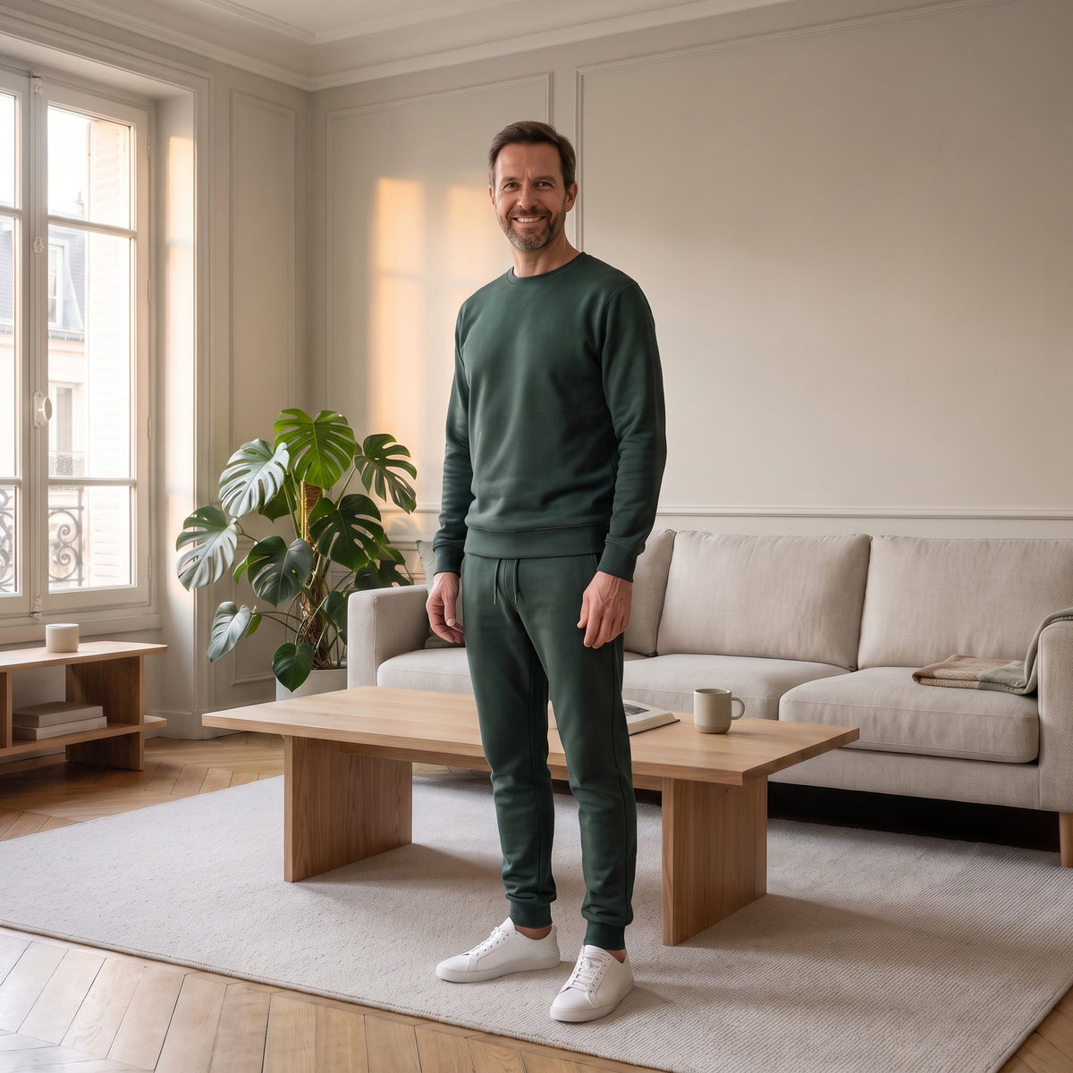 Ensemble jogging homme en coton Noir