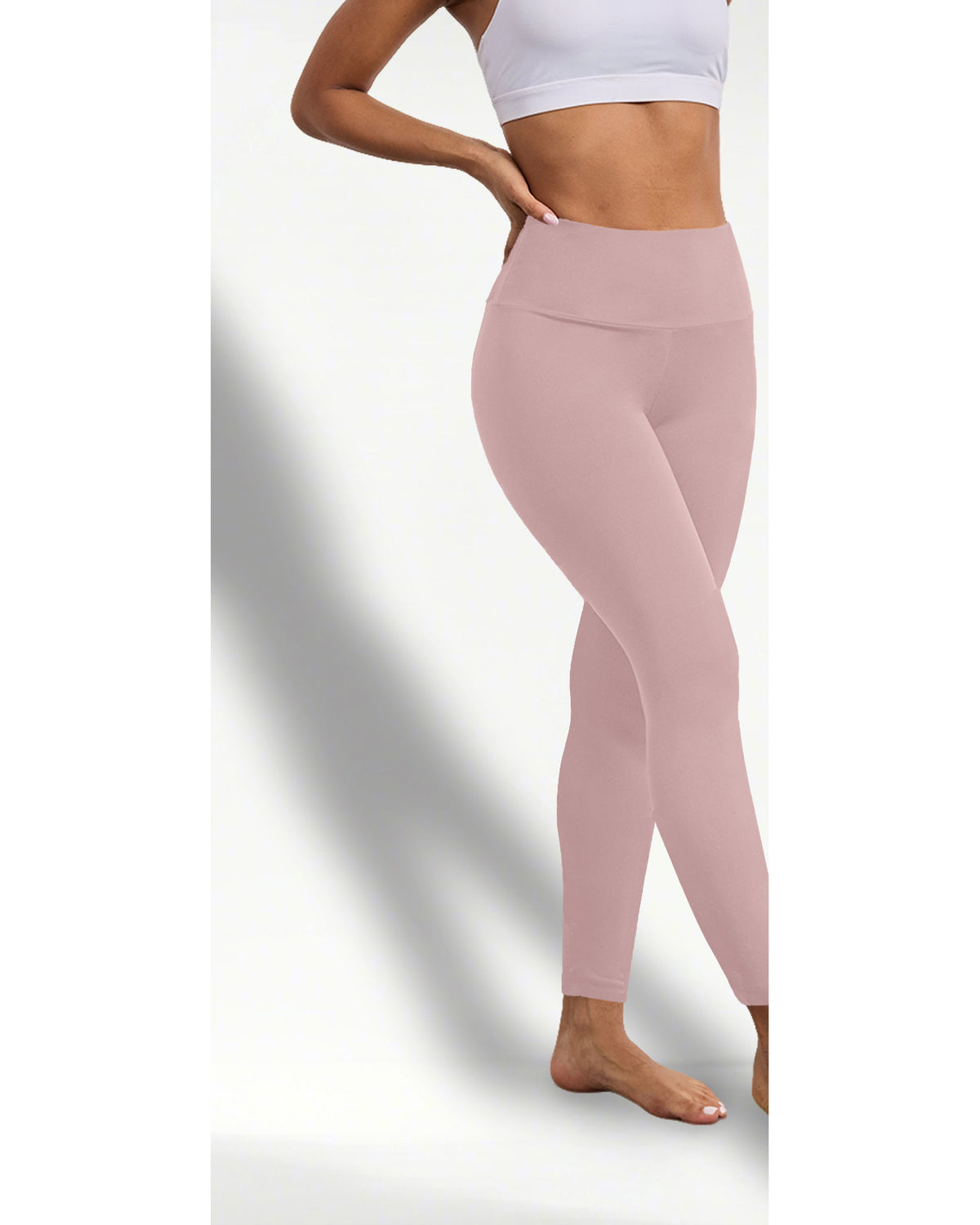 Legging femme grande taille en coloris rose poudré