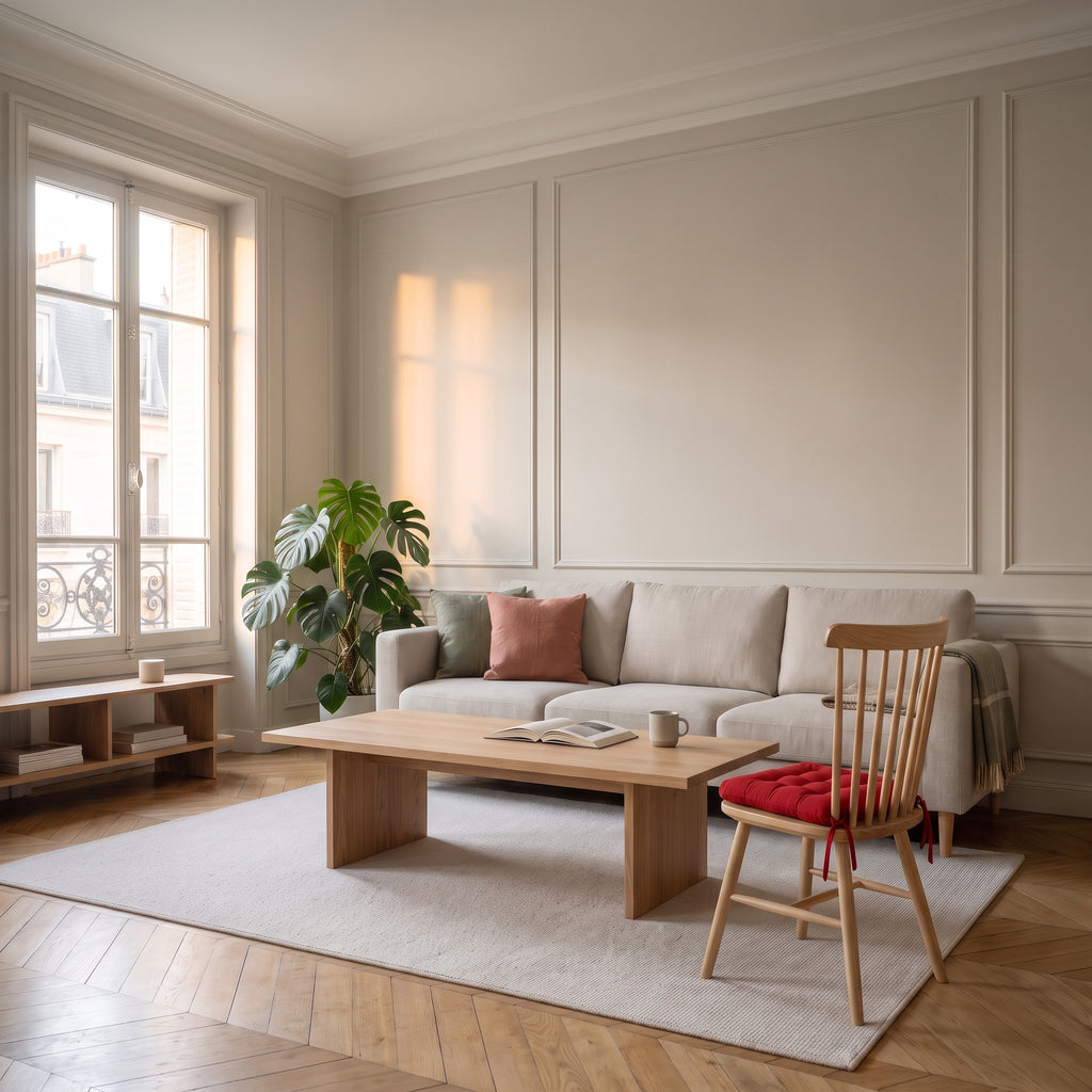 Coussin de chaise matelassé rouge