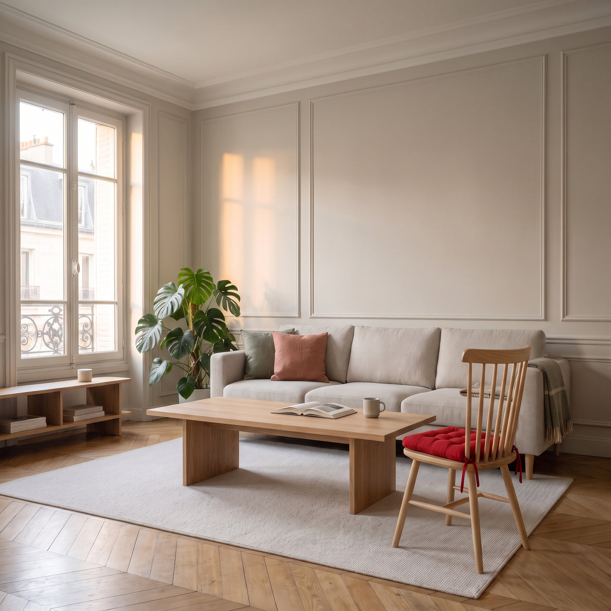 Coussin de chaise matelassé rouge