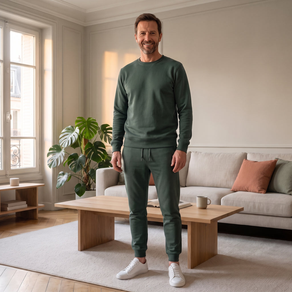 Ensemble jogging homme en coton Vert