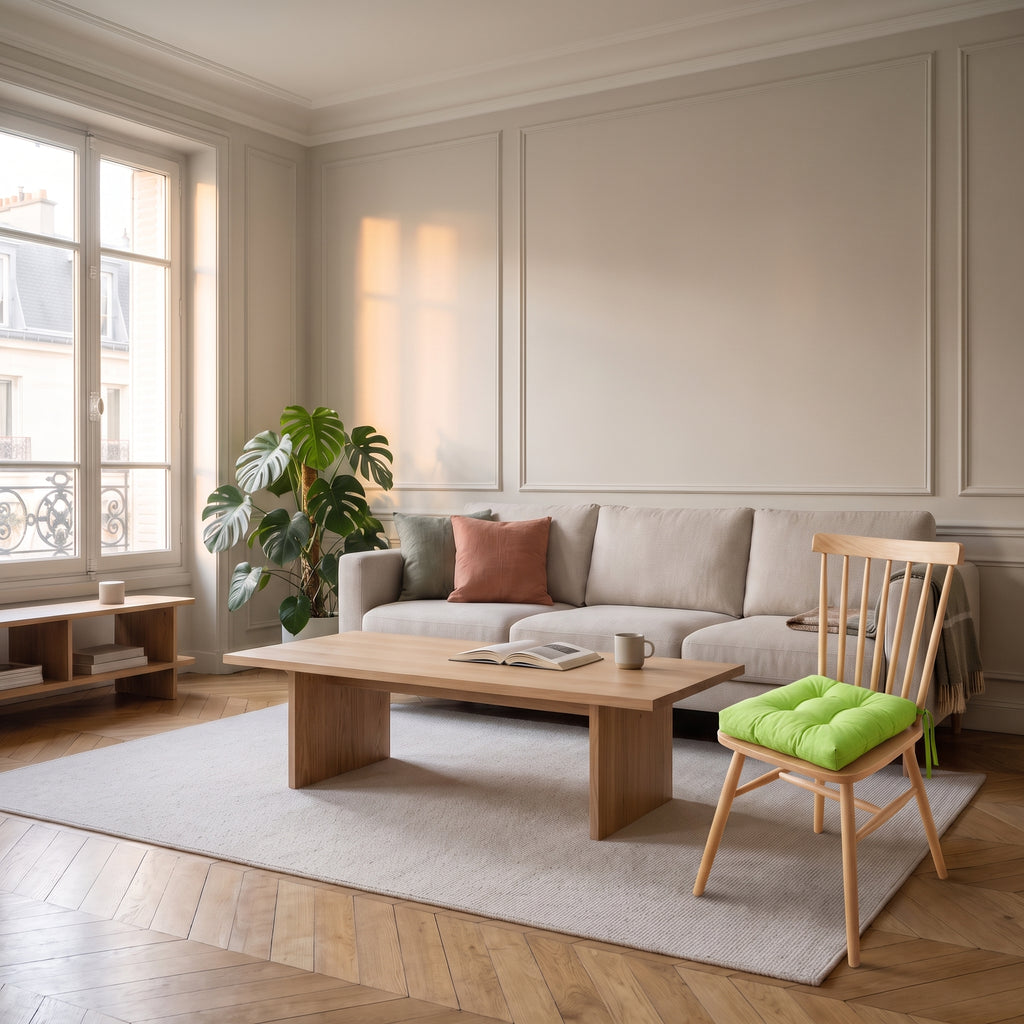Coussin de chaise matelassé vert