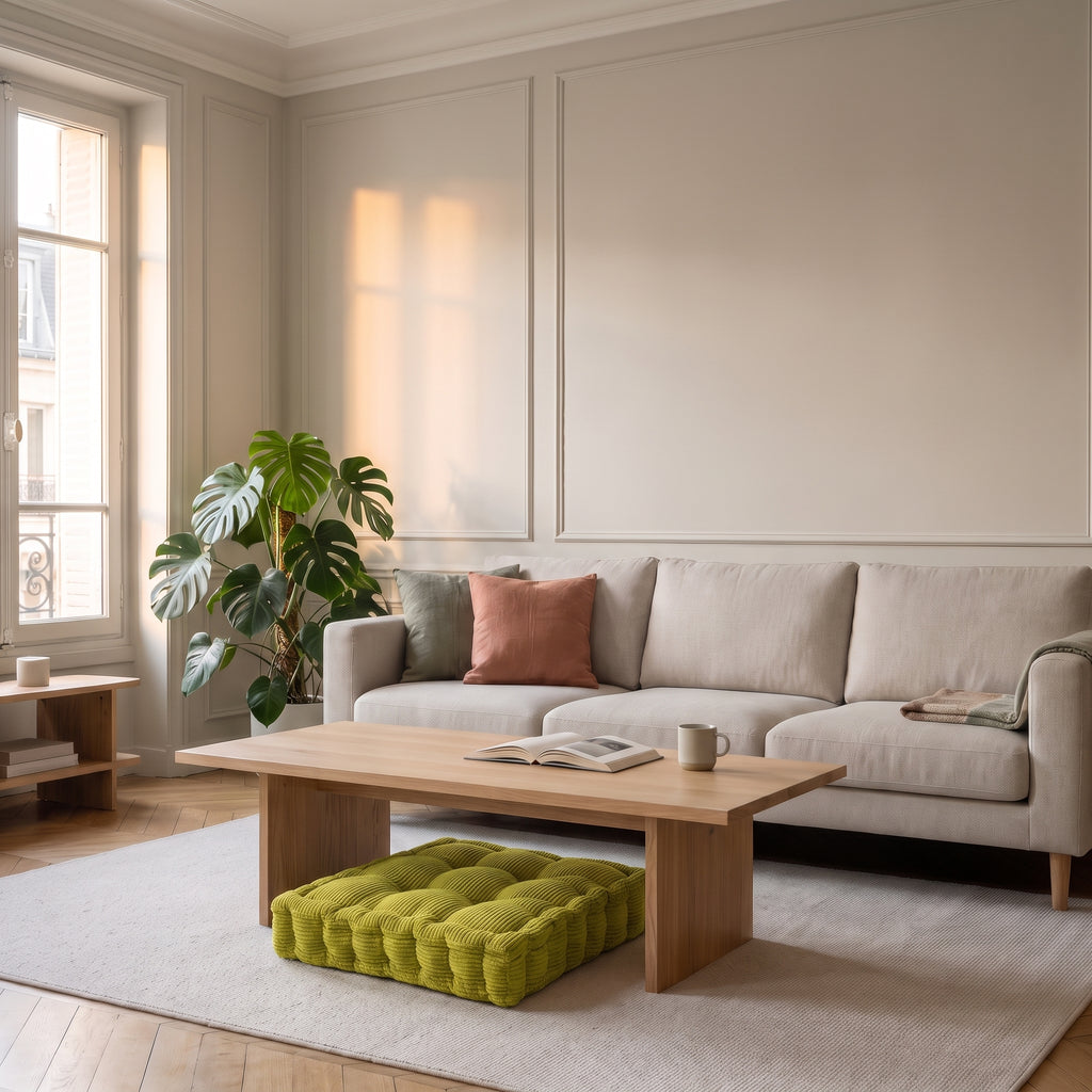 Coussin de sol carré vert