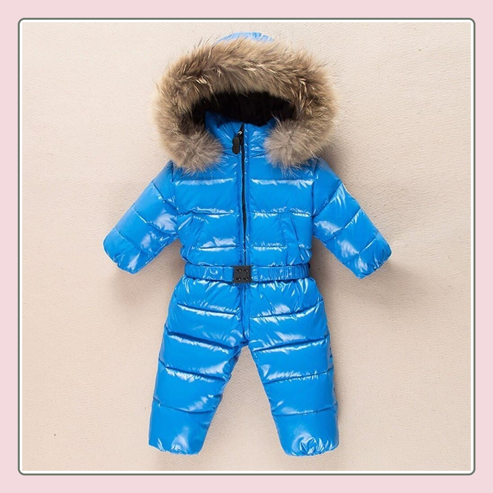 Combinaison d'hiver bébé bleu royal vue de face Image