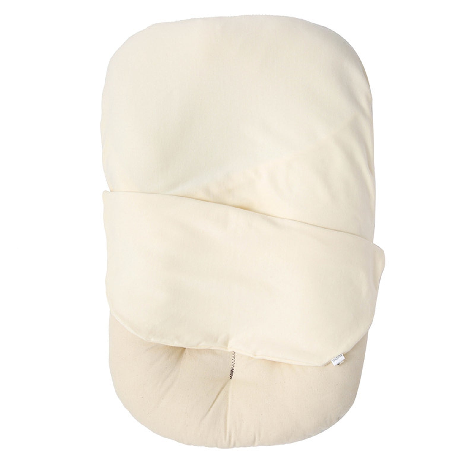 Coussin cocon bébé beige replié vu de face Image