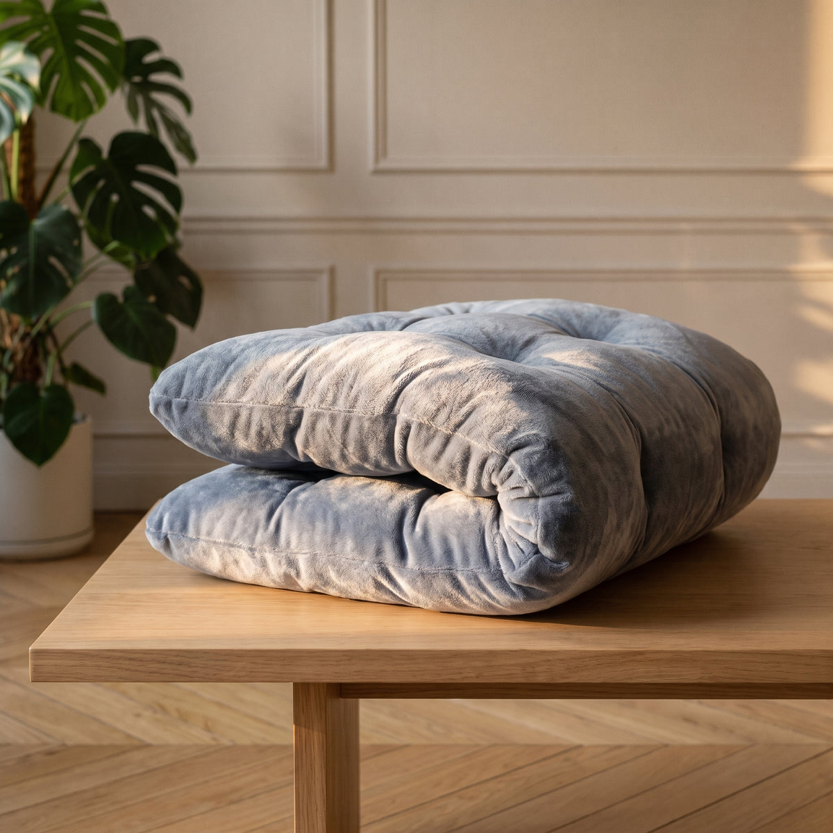 Détail du velours et du capitonnage du coussin de sol Image