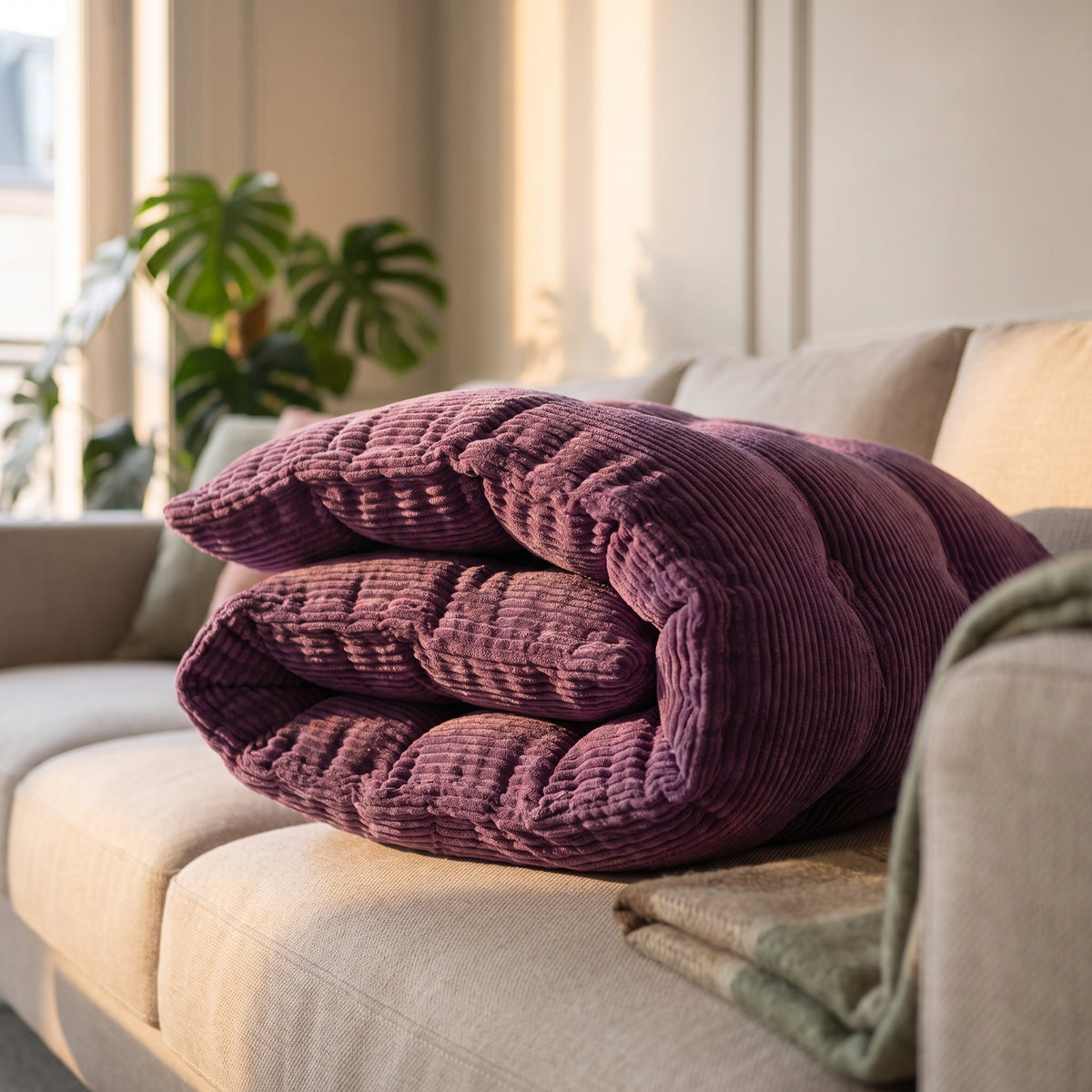 Détail du capitonnage du coussin de sol carré Image