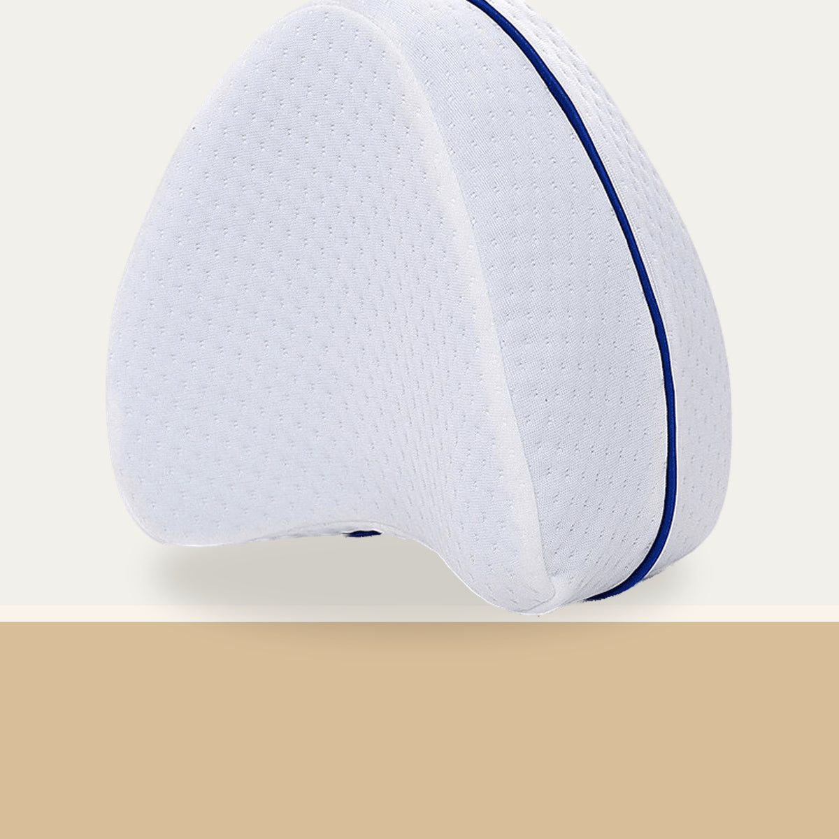 Coussin séparateur de genoux blanc vu de côté