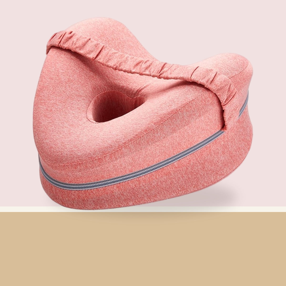 Coussin séparateur de genoux rouge avec évidement central
