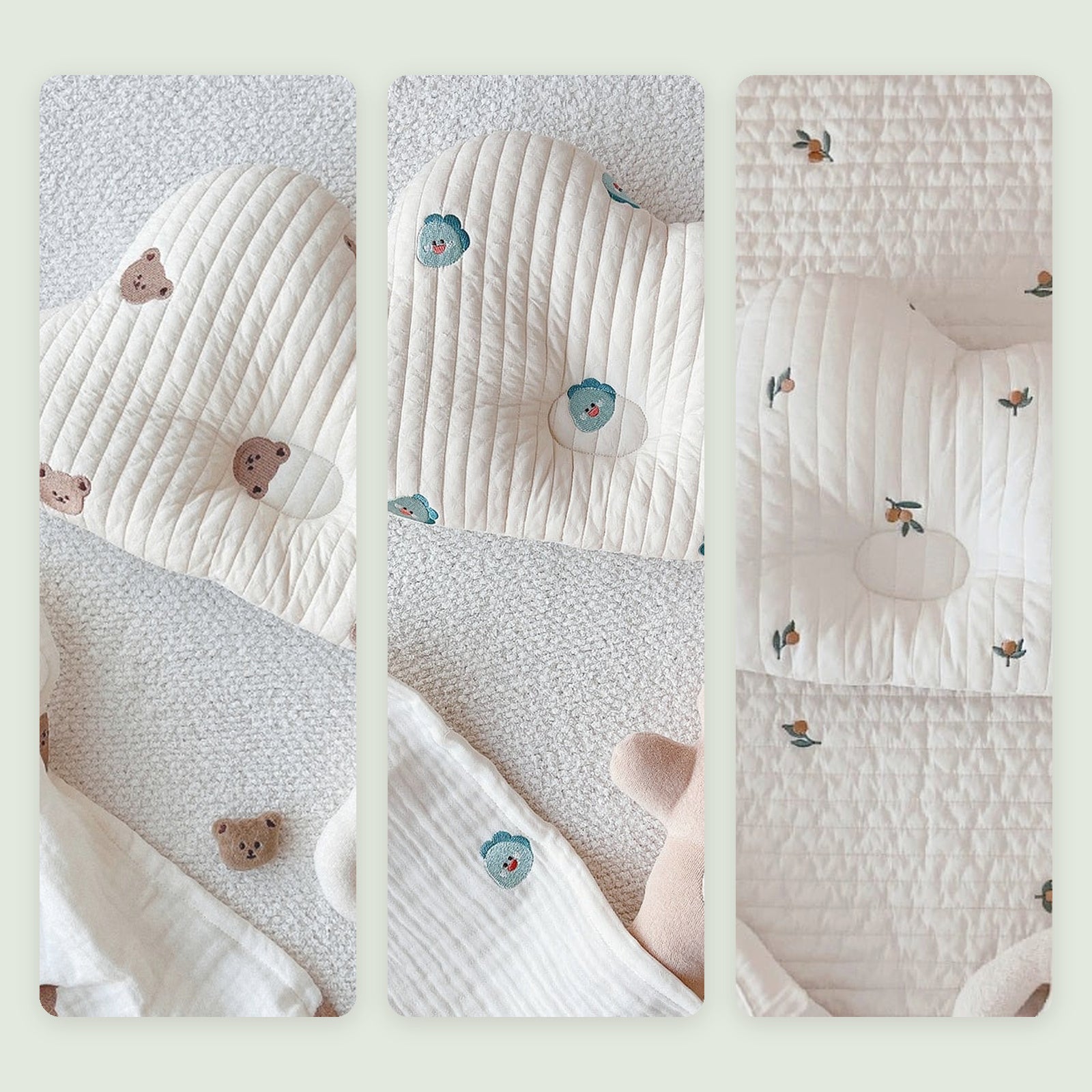 Trois motifs de coussin nuage présentés ensemble Image