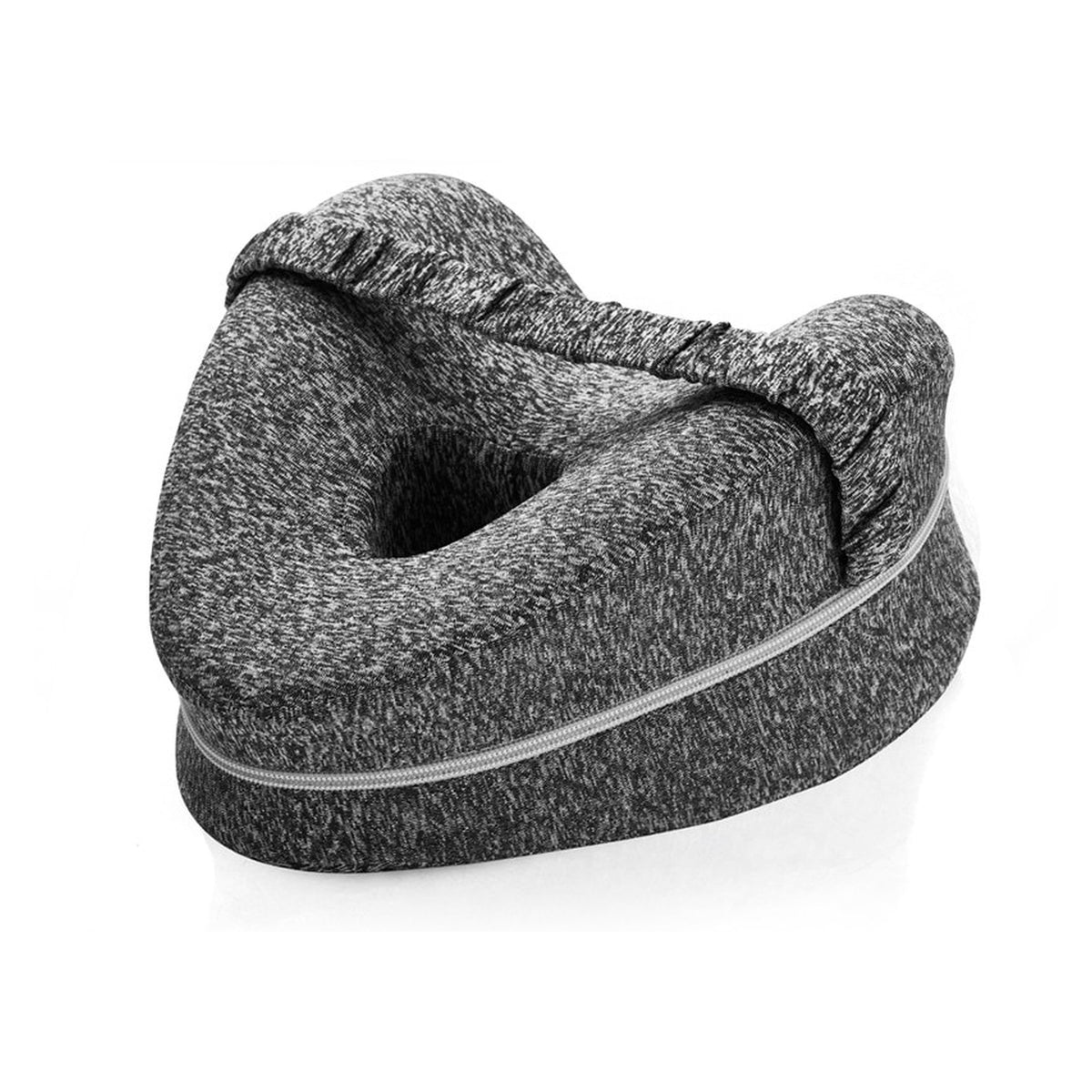 Coussin séparateur de genoux gris sur fond blanc