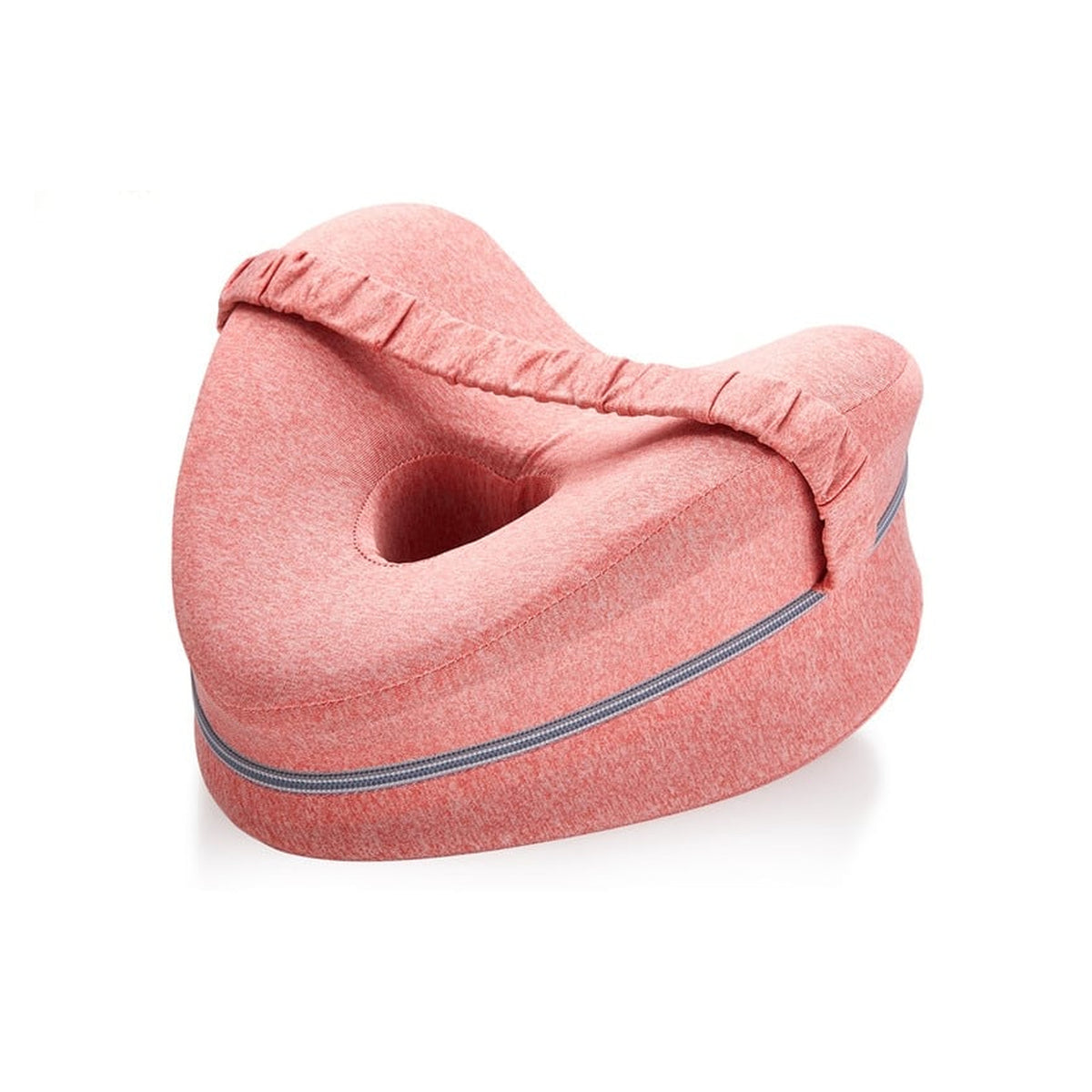 Coussin séparateur de genoux rouge sur fond blanc