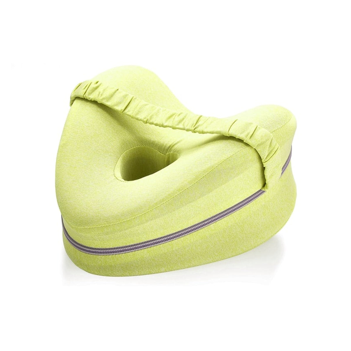 Coussin séparateur de genoux vert sur fond blanc