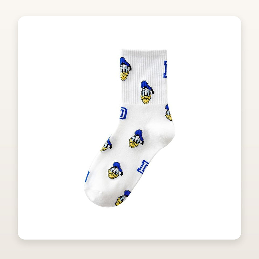 Chaussette blanche Donald avec initiales bleues