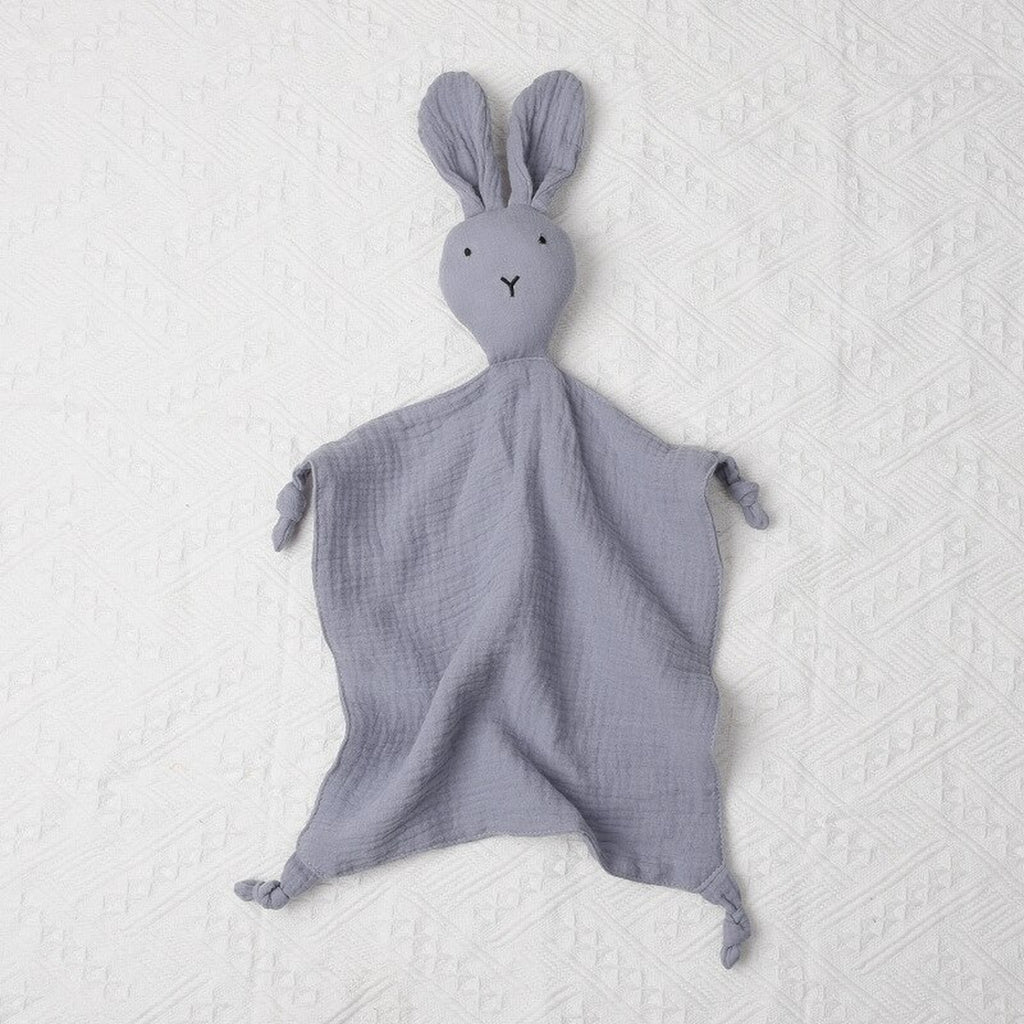 Photo fournisseur du doudou lapin gris en gaze de coton