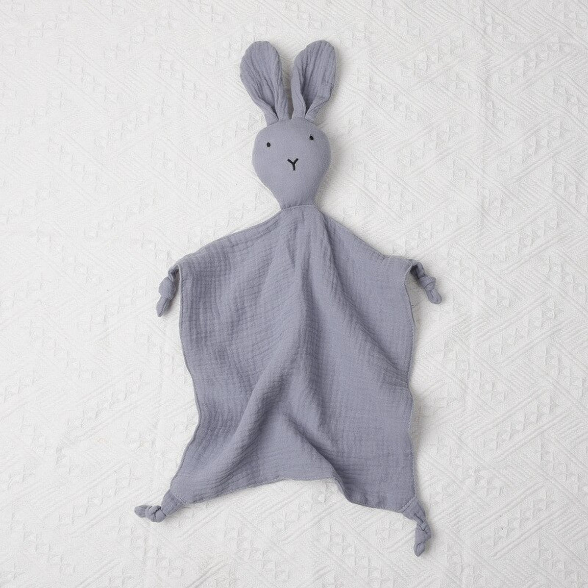 Photo fournisseur du doudou lapin gris en gaze de coton