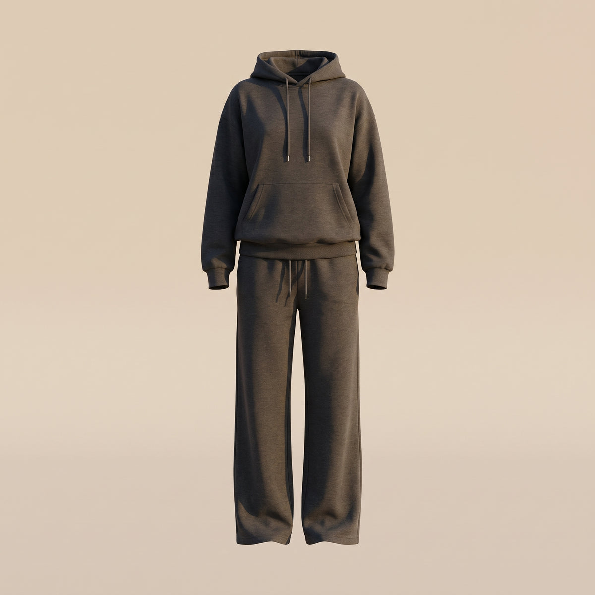 Ensemble jogging femme gris foncé détouré sur fond uni Image