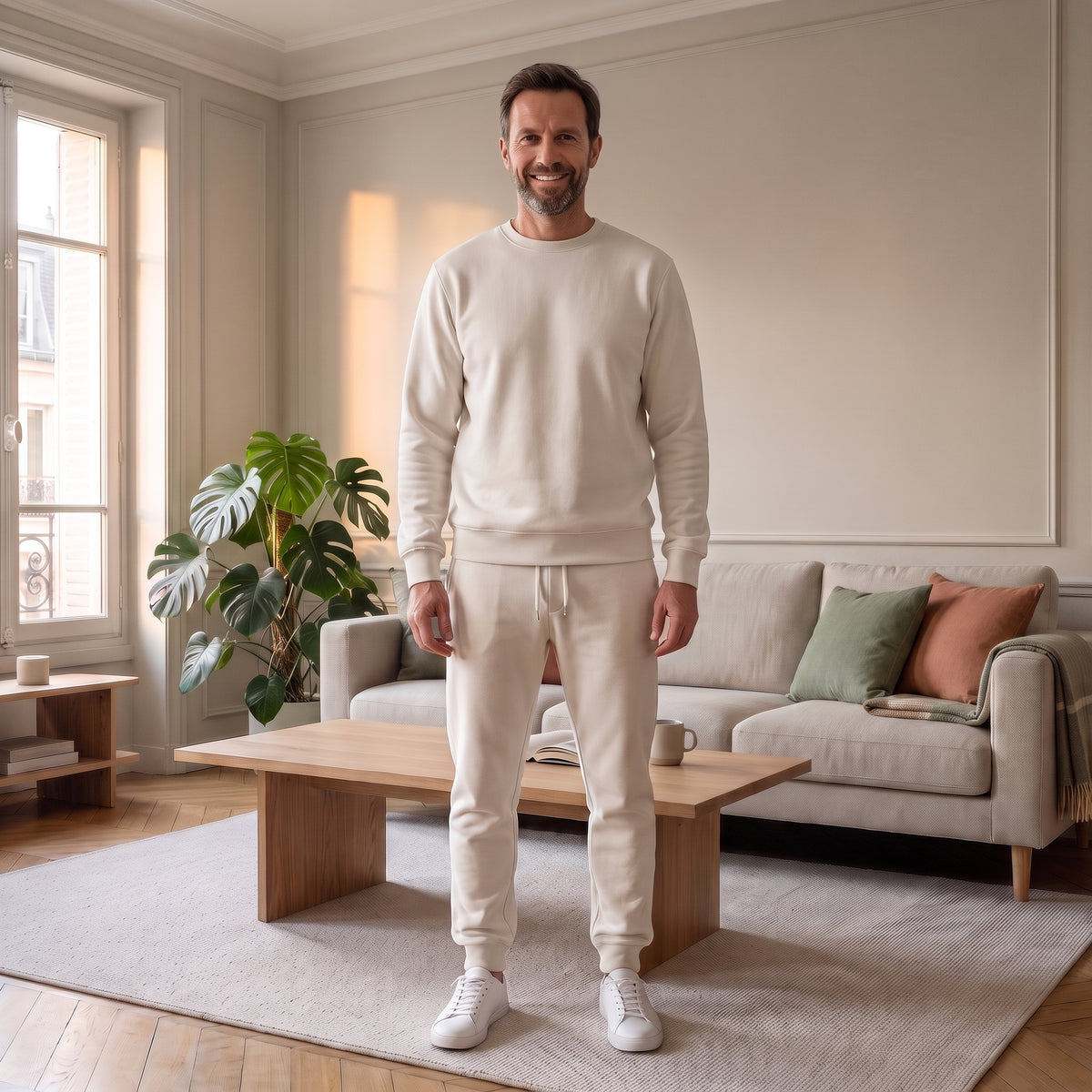 Ensemble jogging homme en coton porté Image
