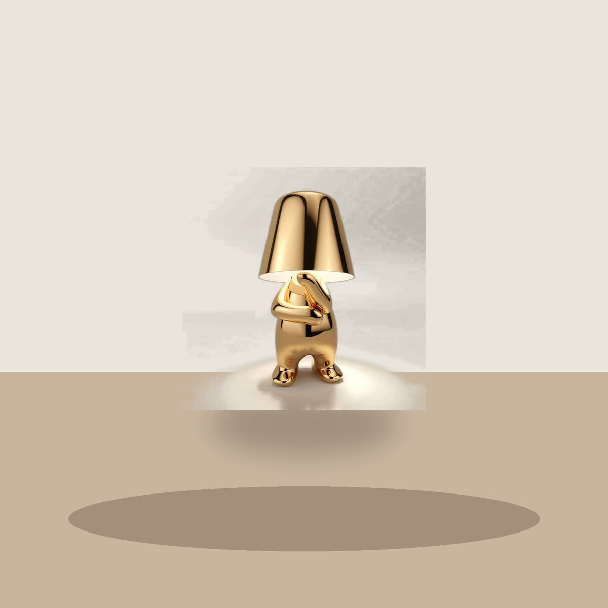 Lampe figurine modèle Ran en finition dorée