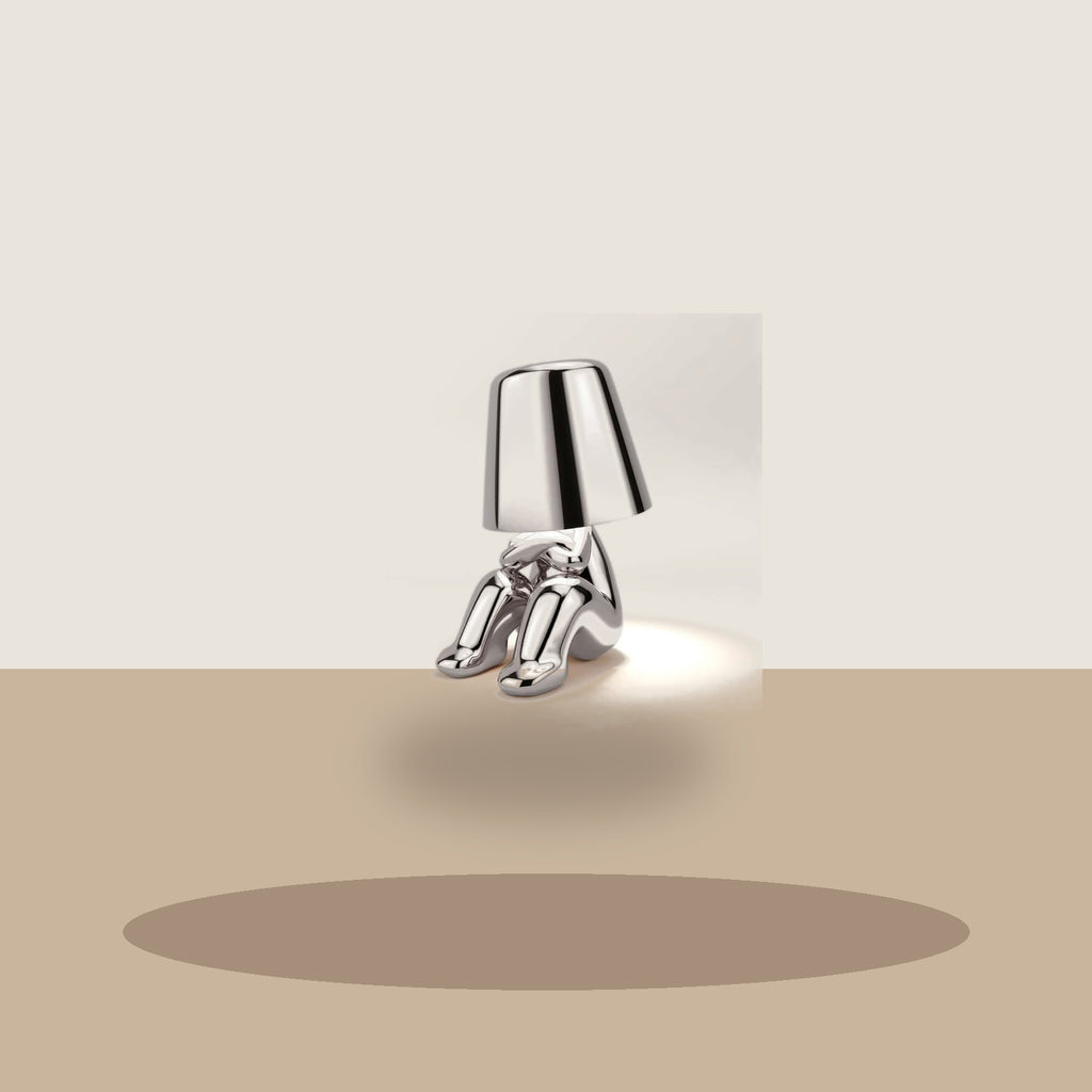 Lampe figurine modèle Alexis en finition argentée