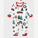 Combinaison bébé du pyjama de Noël sapins et voitures