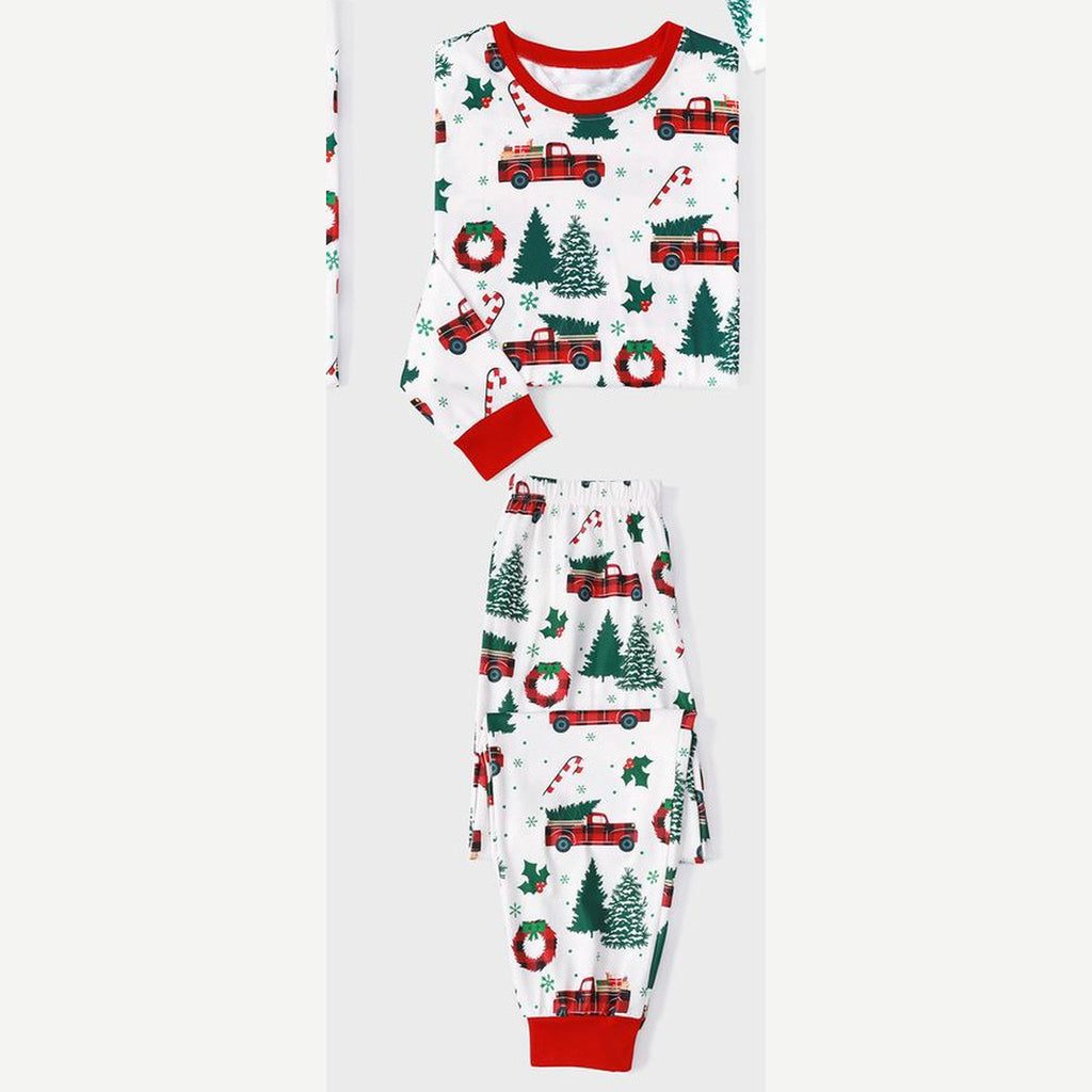 Format homme du pyjama de Noël sapins et voitures