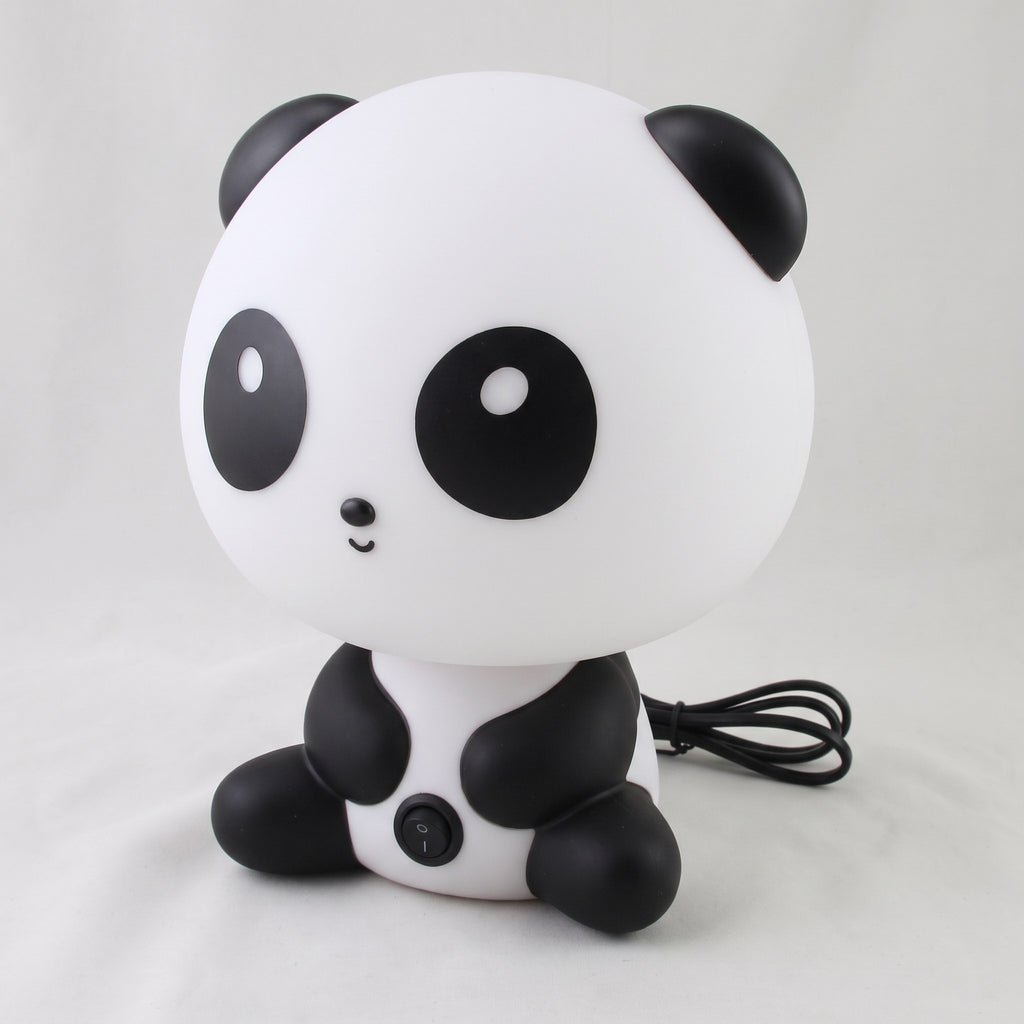 Veilleuse panda vue de face, éteinte, sur fond clair