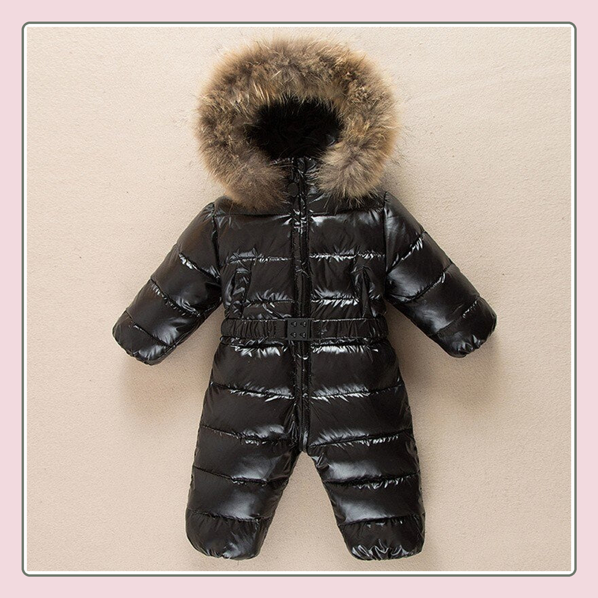 Combinaison d'hiver bébé noire, vue de face