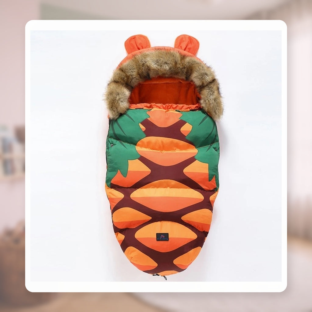 Gigoteuse chaude bébé à capuche, variante motif ananas
