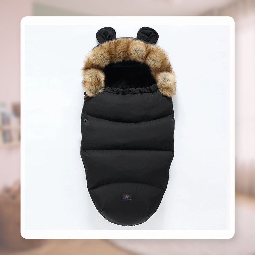Gigoteuse chaude bébé à capuche, variante noir