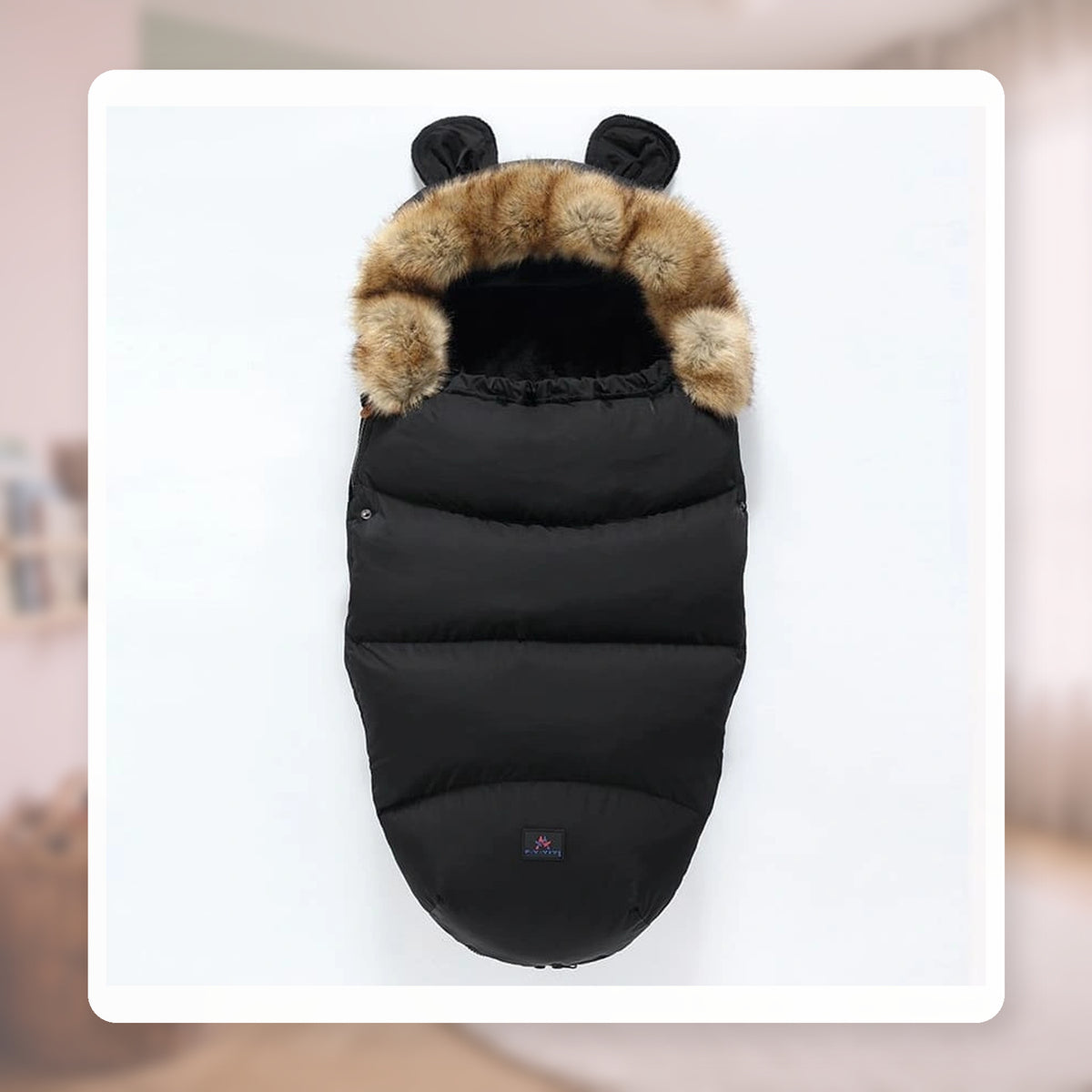 Gigoteuse chaude bébé à capuche, variante noir