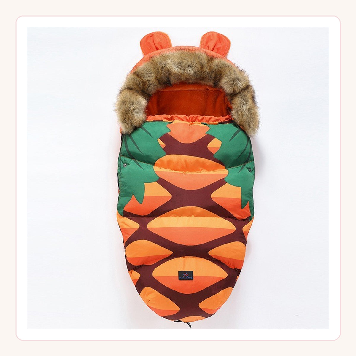 Nid d’ange orange à motif pour poussette bébé