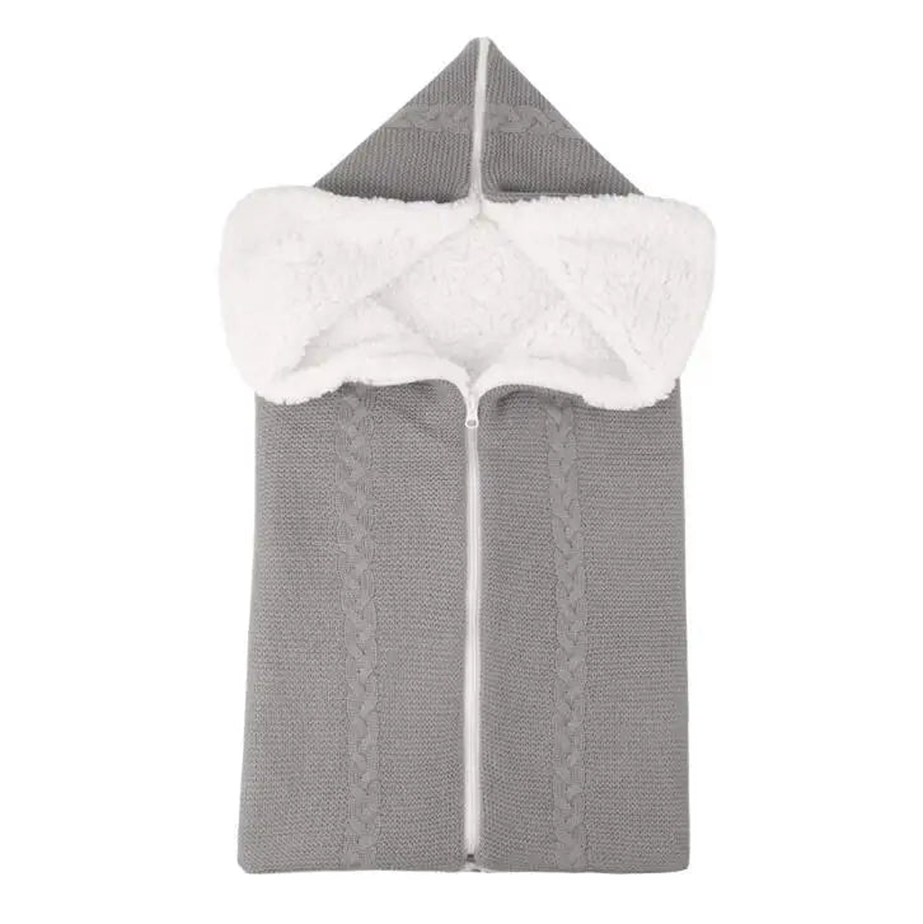 Nid d'ange en maille gris clair