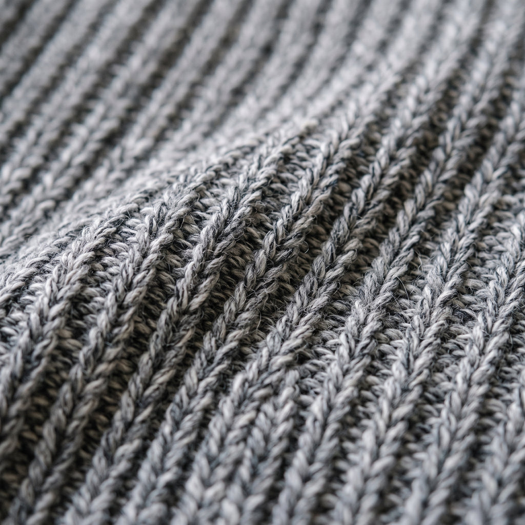 Détail de la maille du cardigan long femme gris
