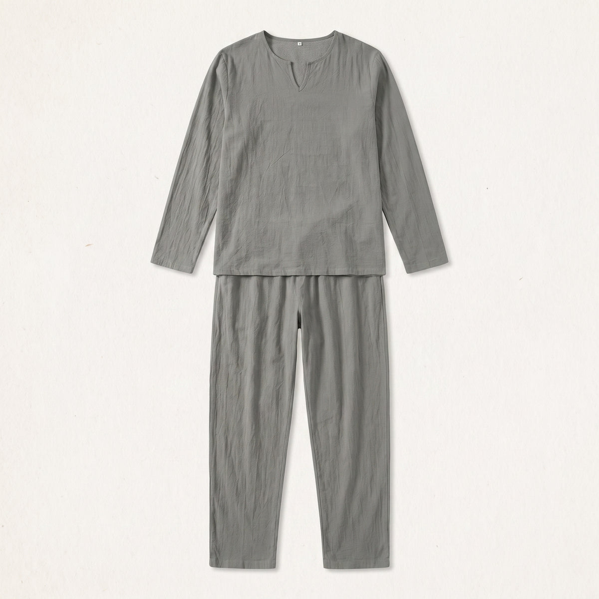 Packshot complet du pyjama homme gris en coton