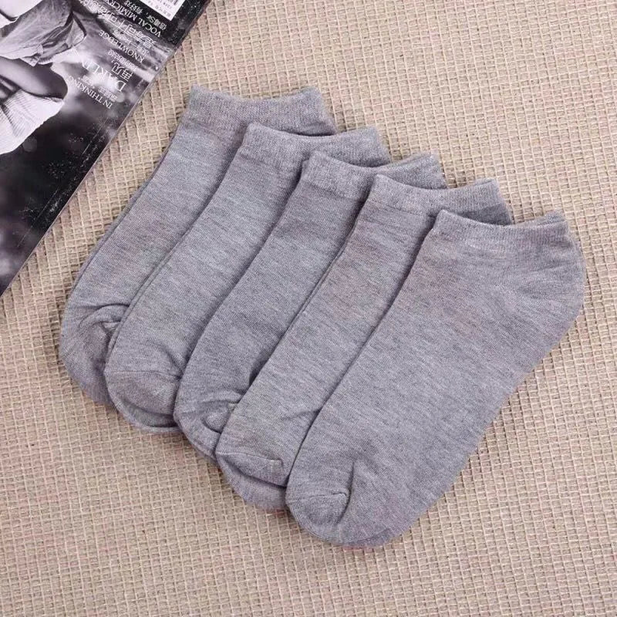 Chaussettes de sport unies grises, lot de dix paires