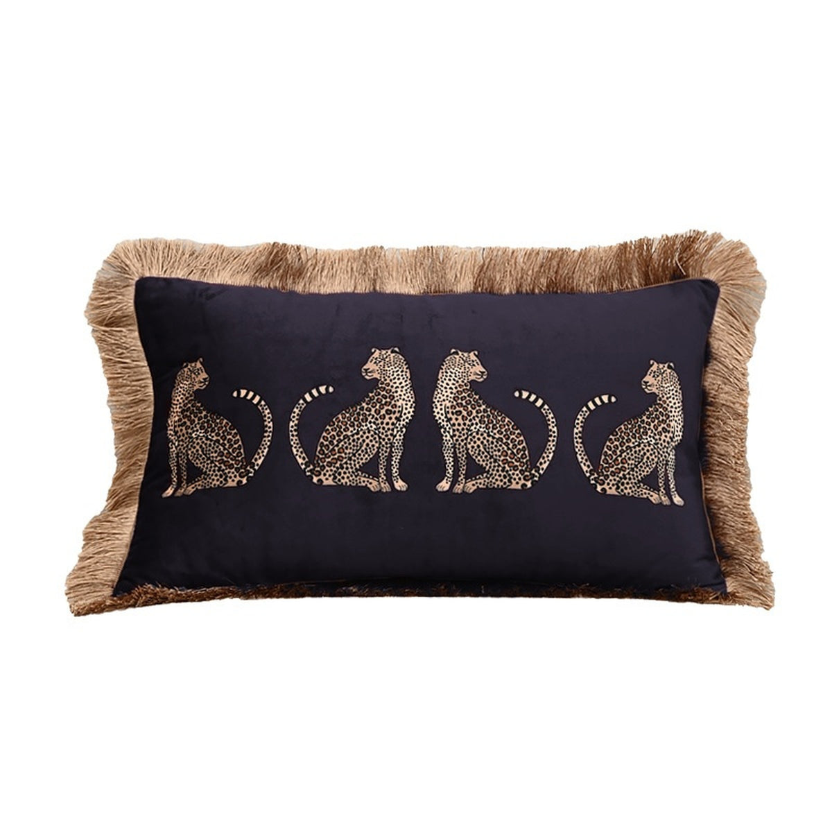 Housse de coussin léopard en velours, 30x50 et 45x45 cm