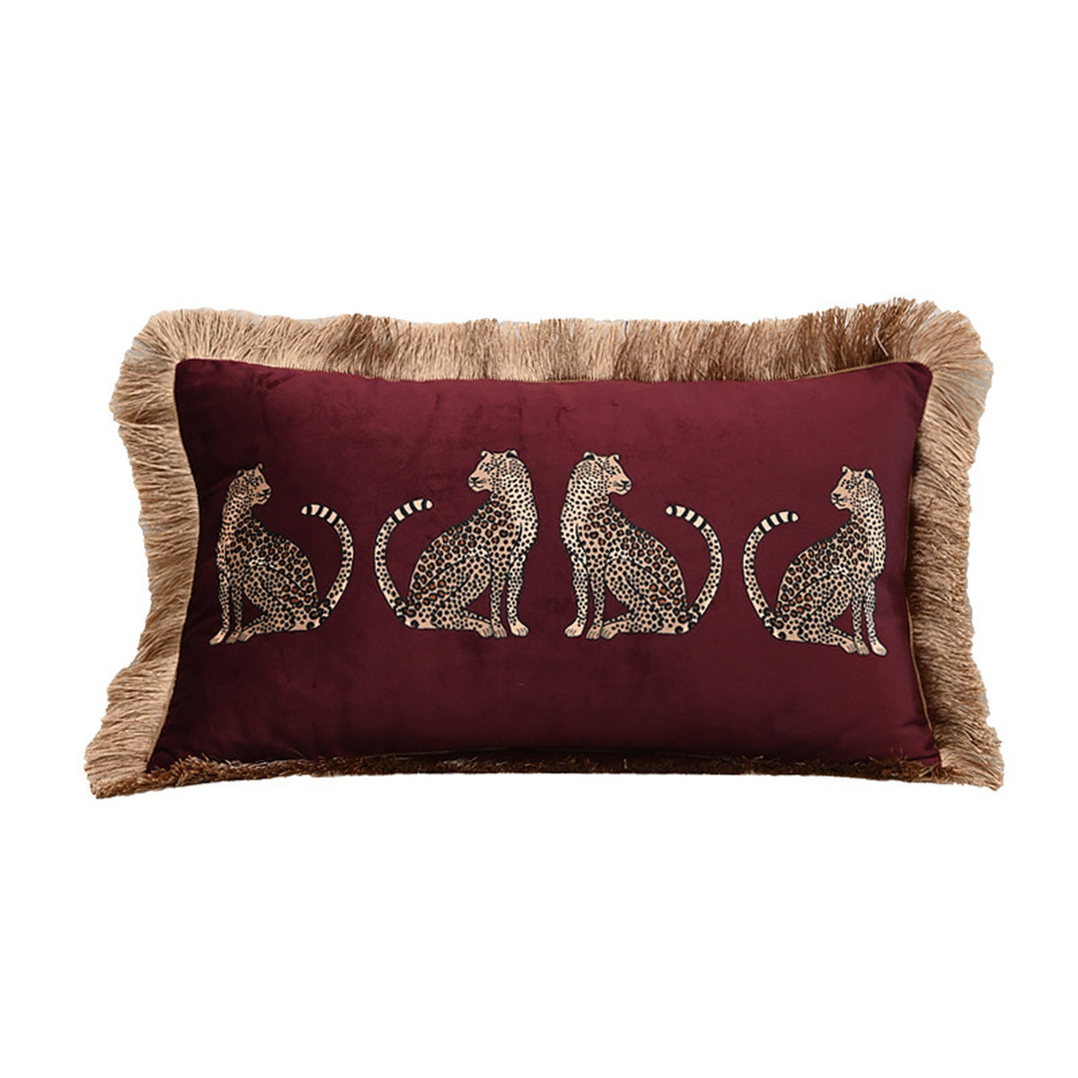 Housse de coussin léopard en velours, 30x50 et 45x45 cm