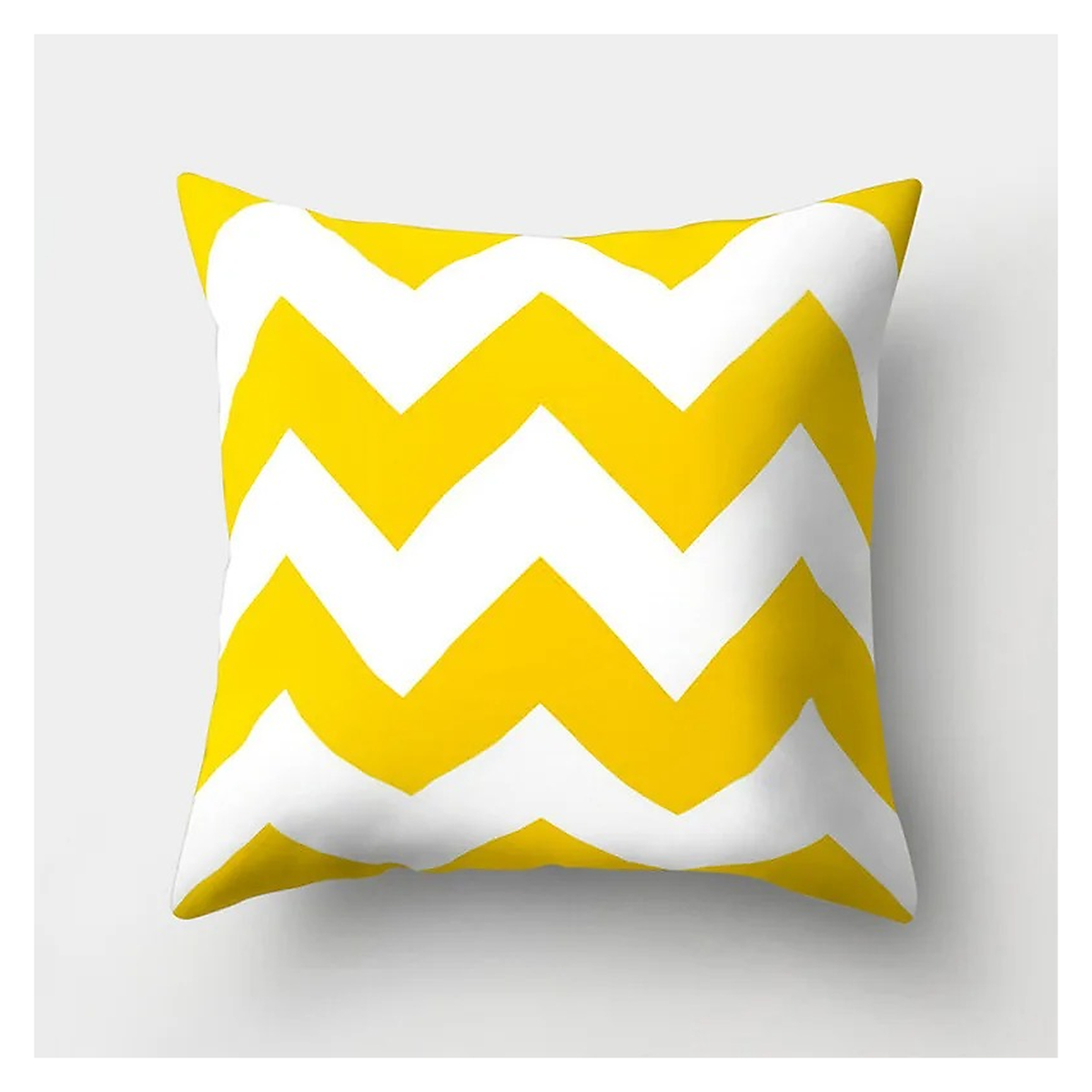 Housse de coussin à chevrons jaunes et blancs, modèle 24
