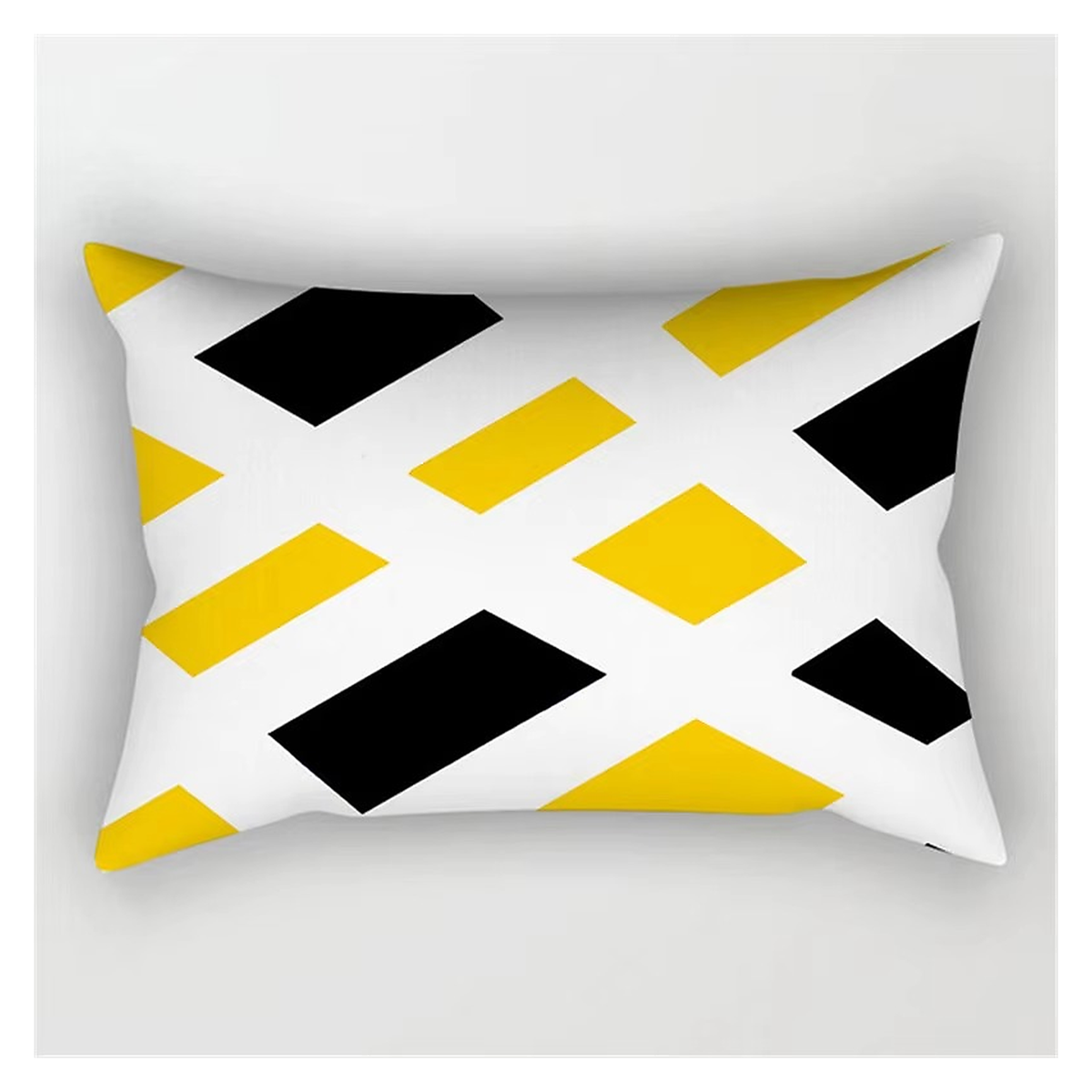 Housse de coussin à croisillons jaunes et noirs, modèle 26